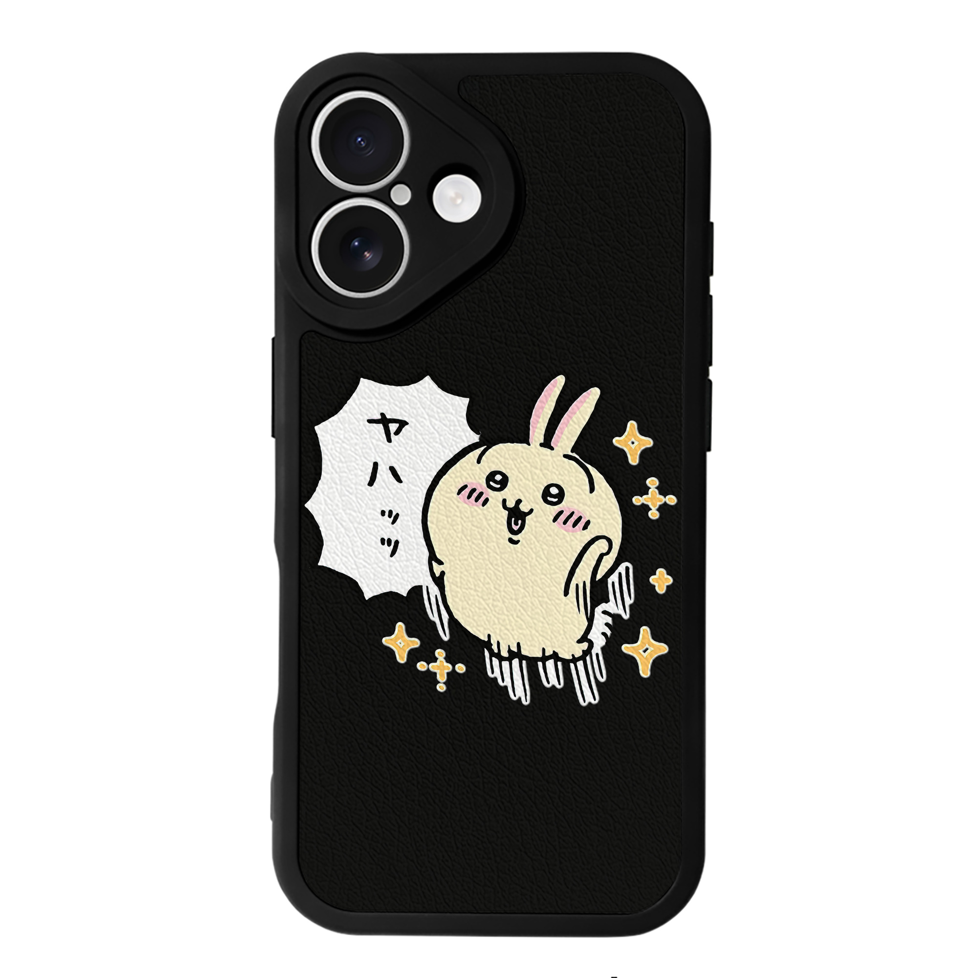 （画像用） ちいかわ うさぎ Chii-kawa usagi 【iPhone 16シリーズ対応】シリコンスマホケース（レザー調） 材質：シリコン